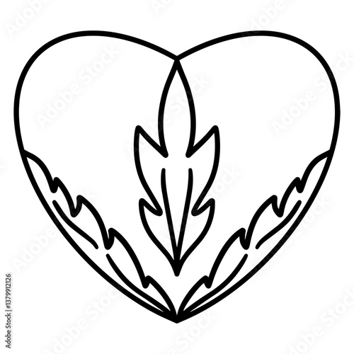 Sweet little heart. Doodle illustration in vector. Design of postcards and invitations.