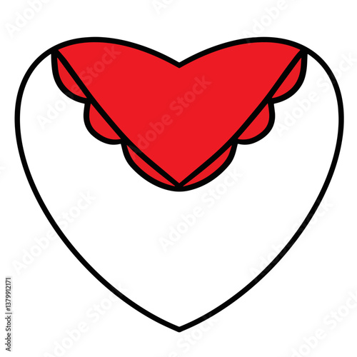 Sweet little heart. Doodle illustration in vector. Design of postcards and invitations.
