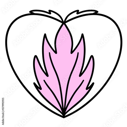 Sweet little heart. Doodle illustration in vector. Design of postcards and invitations.