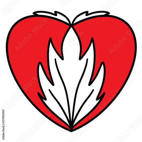 Sweet little heart. Doodle illustration in vector. Design of postcards and invitations.