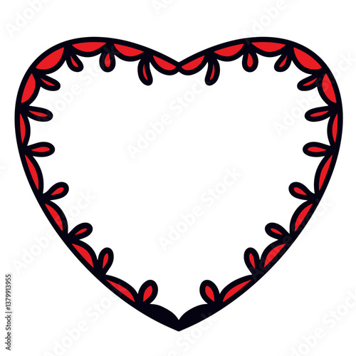 Sweet little heart. Doodle illustration in vector. Design of postcards and invitations.