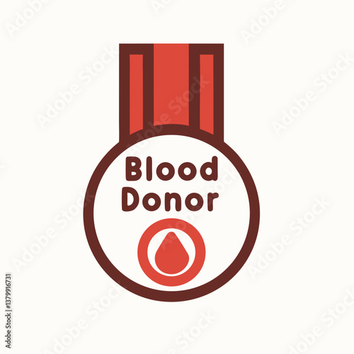 Blood Donor Medal Icon on Light Background  