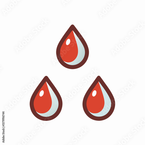 Blood droplet icons for donation awareness on a white background  