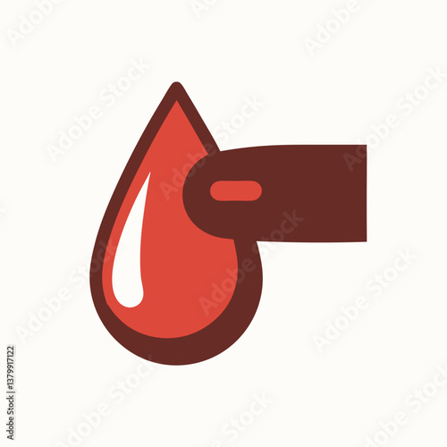 Blood Drop Icon Representing Donation Against Simple Background  