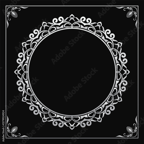 ornamental carved mandala round frame