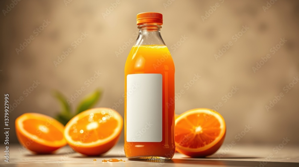 Fresh orange juice in a glass bottle (2)