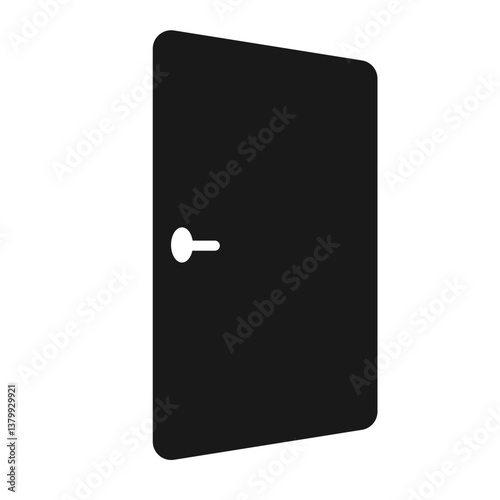 Open Black Door Icon with W...