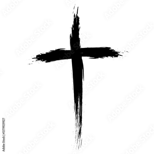 Grunge Brush Cross Symbol  ...