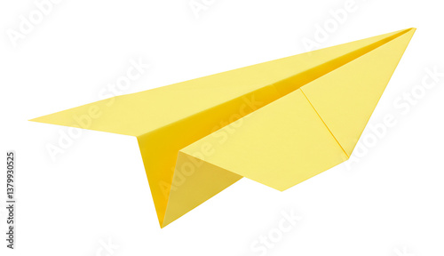 黄色い紙飛行機 軽やかに飛ぶ