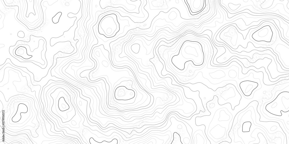 Topographic map background geographic line map with elevation assignments.Abstract Topographic Contour Line Pattern in Black and White,

