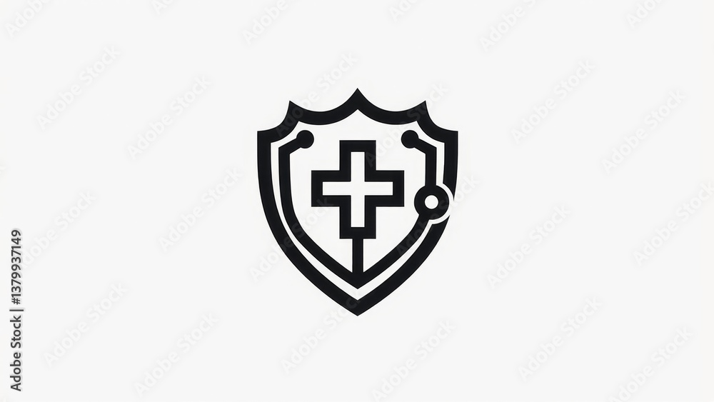 Medical Shield With Cross Symbol Vector Medical Shield With Cross Symbol Vector