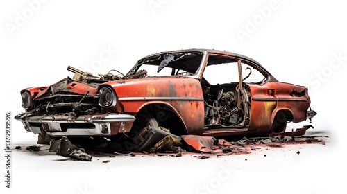 Rusting Relic: A weathered classic car, bearing the scars of time and decay, stands as a testament to the passage of eras and the beauty found in what remains. 