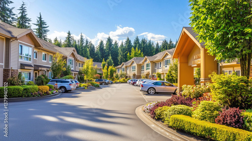 Senior care facility exterior with well-maintained garden and welcoming entrance. Emphasizing comfort and dignity in elderly living environments.