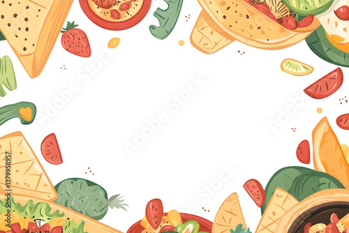 Variety of Mexican dishes with fresh ingredients arranged beautifully on a table setting.