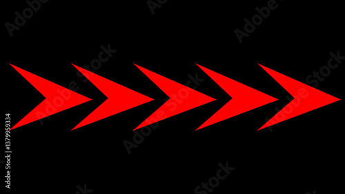 Abstract glowing arrow icon motion for all the video trend visuals on black background. 4k arrow animation acon video.