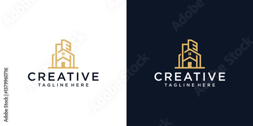 Real Estate Modern House Minimalist Elegant Concept Logo Template