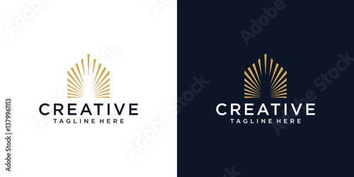 Abstract house building logo design template