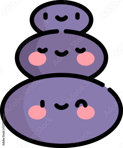 hot stones Illustration on a white background.