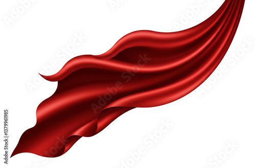 鮮やか紅布優雅に舞う