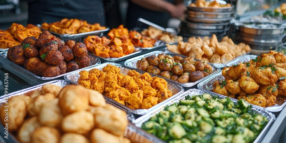 A table full of food with many different types of food, including some that are green. The table is set up for a party or gathering