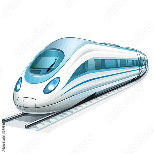 modern train isolated on white
