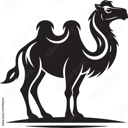 Camels silhouette vector file white background