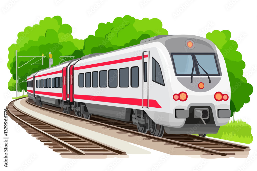 Obraz premium train in motion landscape 