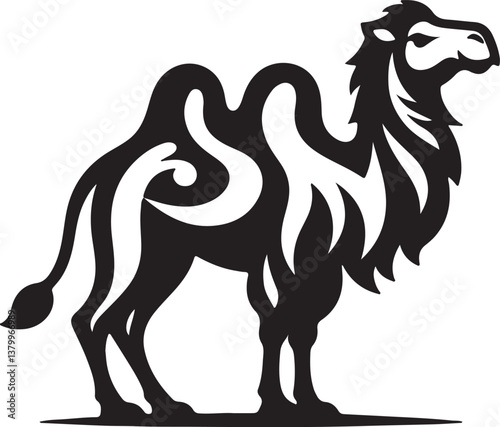 Camels silhouette vector file white background