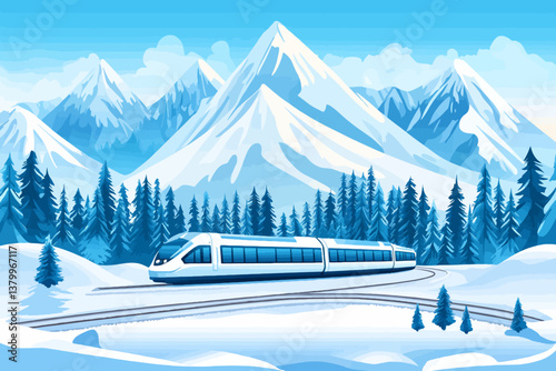 winter landscape with mountains