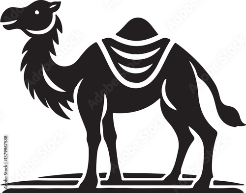 Camels silhouette vector file white background