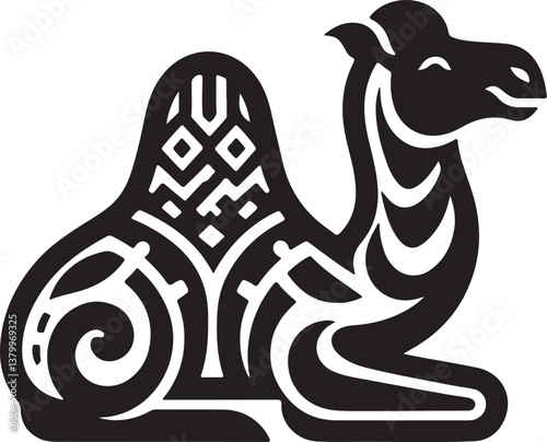 Camels silhouette vector file white background