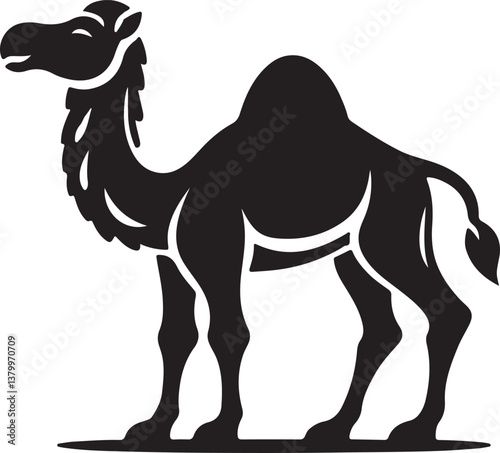 Camels silhouette vector file white background