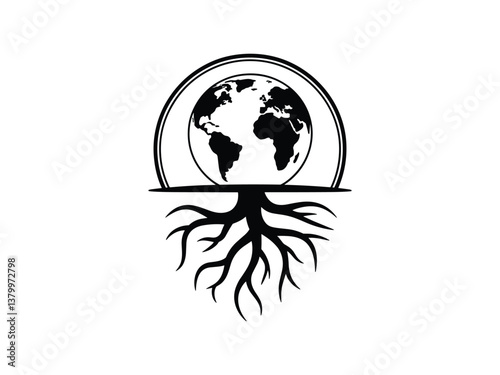 Earth Circle Silhouettes - Global Vector Icon Set