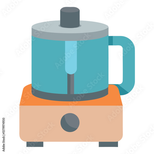 A compact-food-processor-with-sharp-blades isolated. 