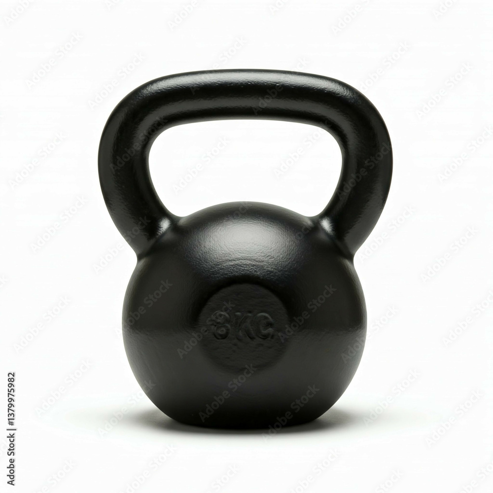 Fototapeta premium black kettlebell isolated on white background