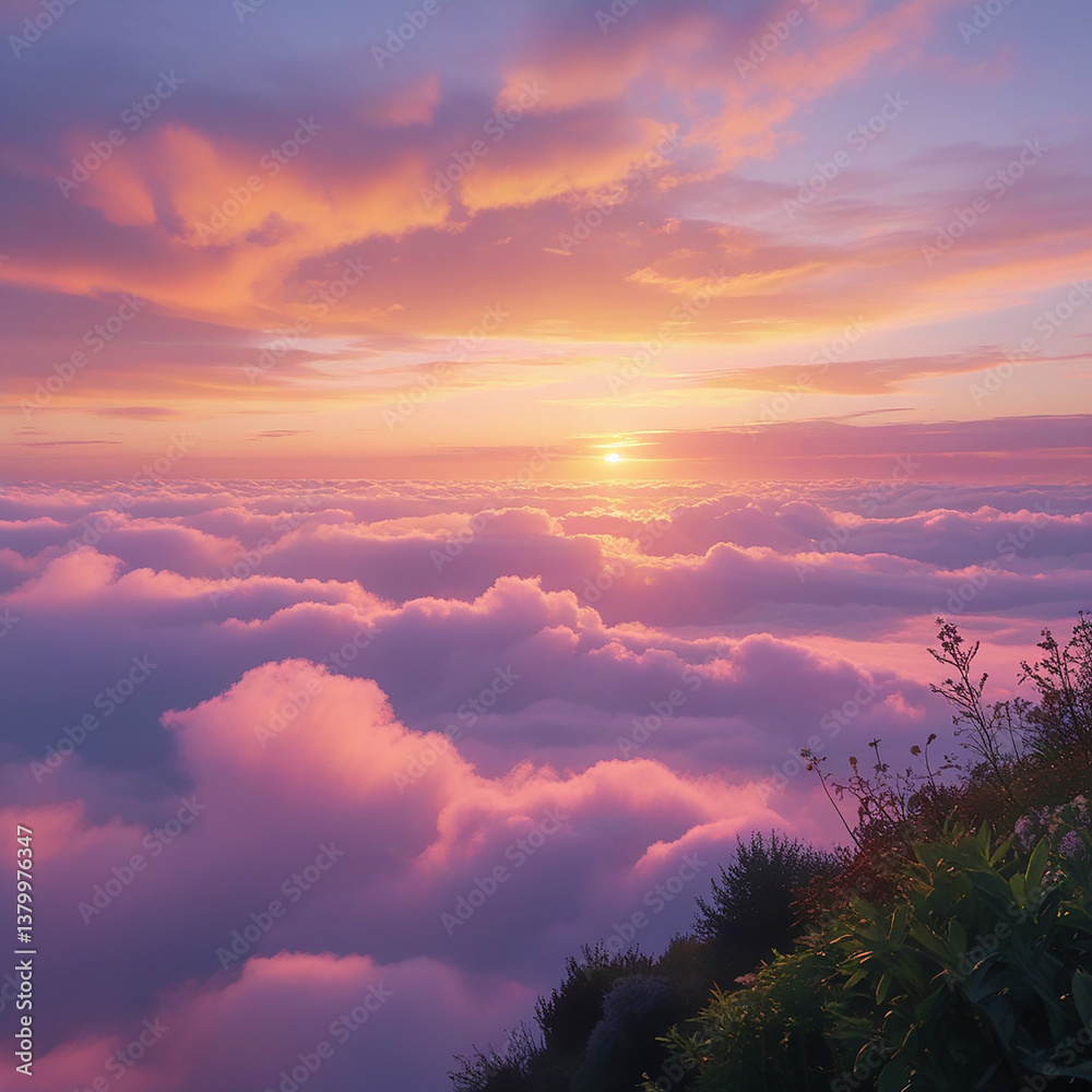 Fototapeta premium sunset in the mountains