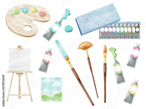 画材のイラストセット