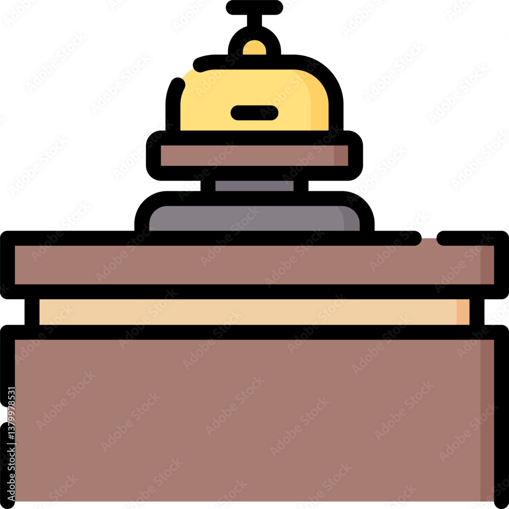 reception bell Illustration on a white backgr reception bell Illustration on a white backgr