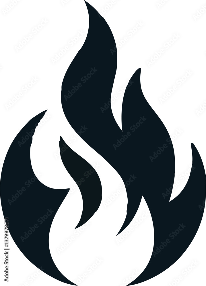 Fire icon vector silhouette Fire icon vector silhouette