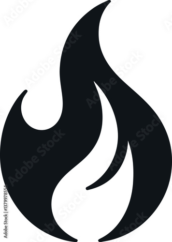Fire icon vector silhouette