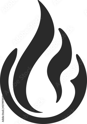 Fire icon vector silhouette