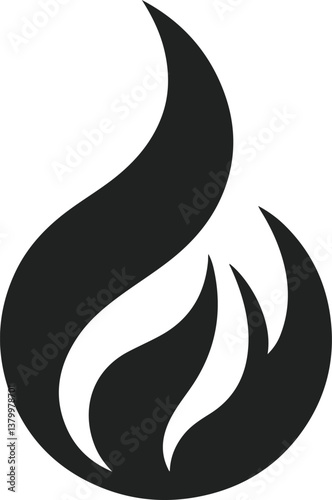 Fire icon vector silhouette