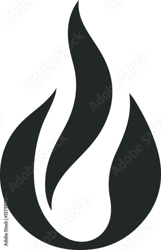 Fire icon vector silhouette