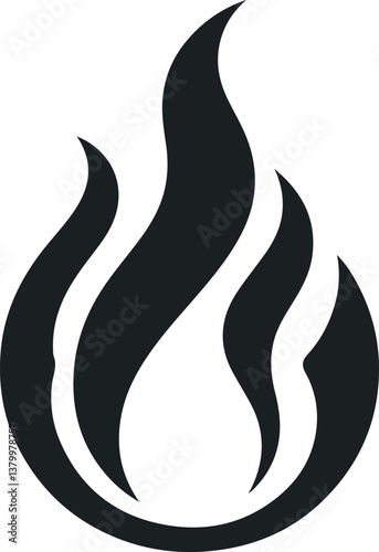 Fire icon vector silhouette