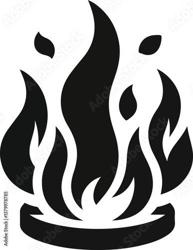 Fire icon vector silhouette