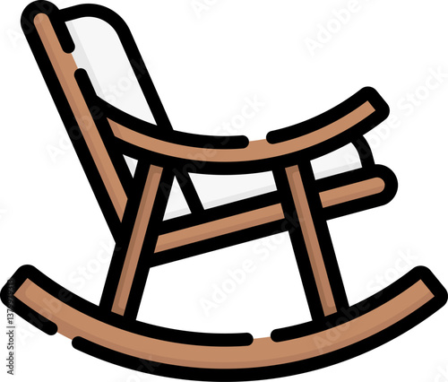 rocking chair Illustration on a white backgr
