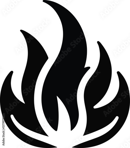 Fire icon vector silhouette