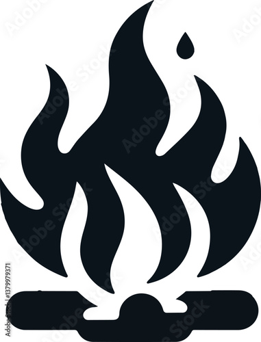 Fire icon vector silhouette