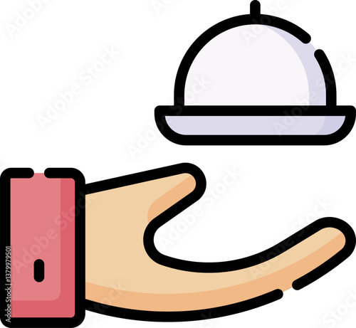 room service Illustration on a white background