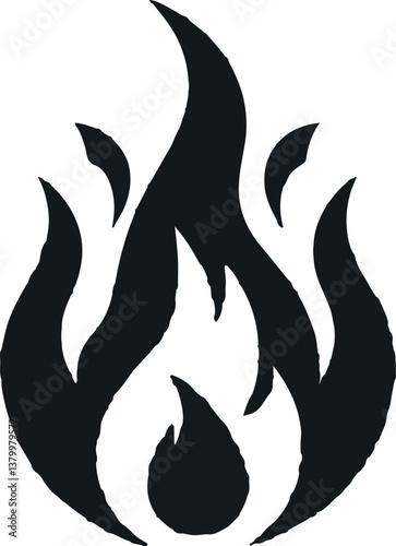 Fire icon vector silhouette